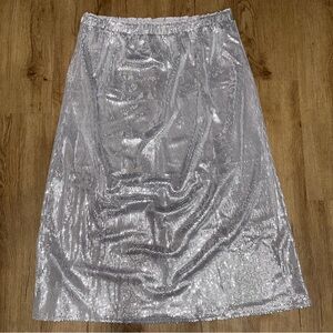Serra Silver Sequin Skirt, sz L